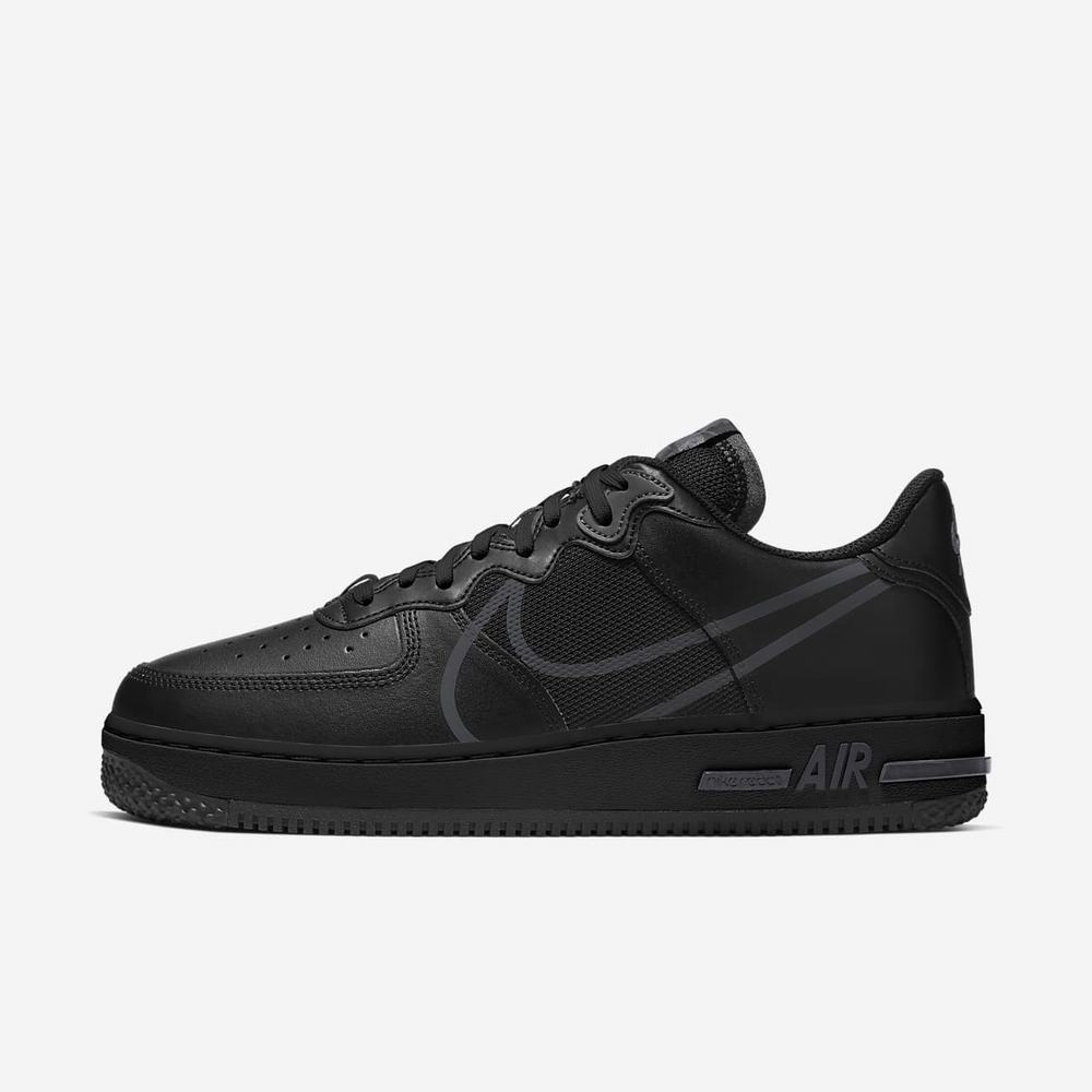 Sneakers Nike Air Force 1 React Noir 8753-961 Black/Anthracite Homme | SFY-68636226